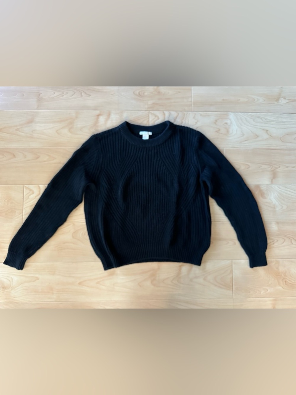🌻 2/$10 H&M Sweater Small Pullover Basic Black Long Sleeve Knitted Winter Top